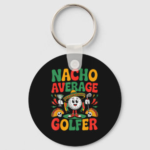 Groovy cinco de mayo nacho average golfer golf 5 key ring