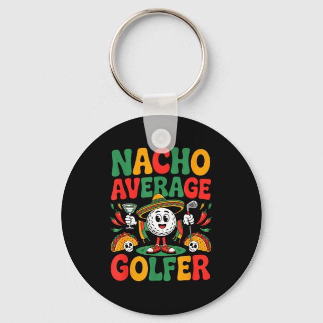Groovy cinco de mayo nacho average golfer golf 5 key ring (Front)