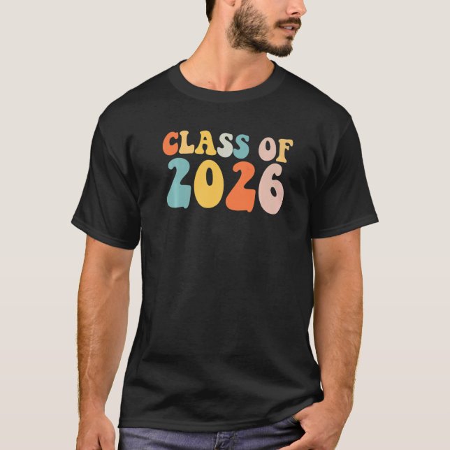 Groovy Class Of 2026 Senior Junior 12th Grade Back T-Shirt (Front)
