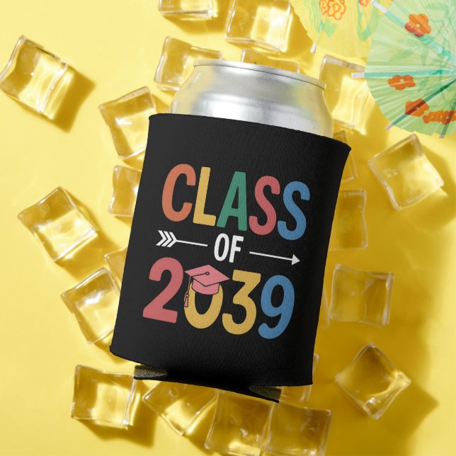 Groovy Class Of 2039 Graduation Senior 2039 Can Cooler (In Situ Summer)