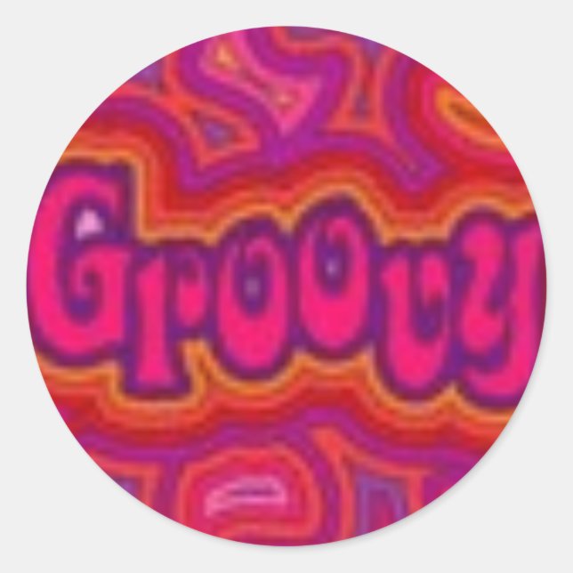 GROOVY CLASSIC ROUND STICKER (Front)