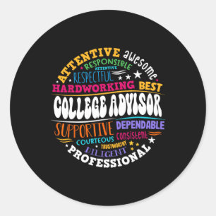 Groovy College Advisor Appreciation Week Back To S Classic Round Sticker