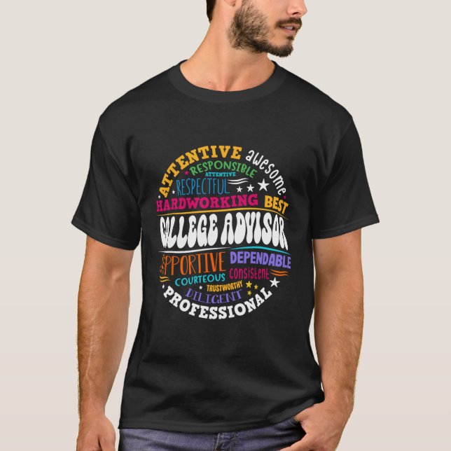 Groovy College Advisor Appreciation Week Back To S T-Shirt (Front)