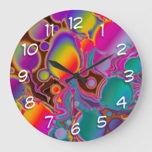 Groovy Color Burst Large Clock