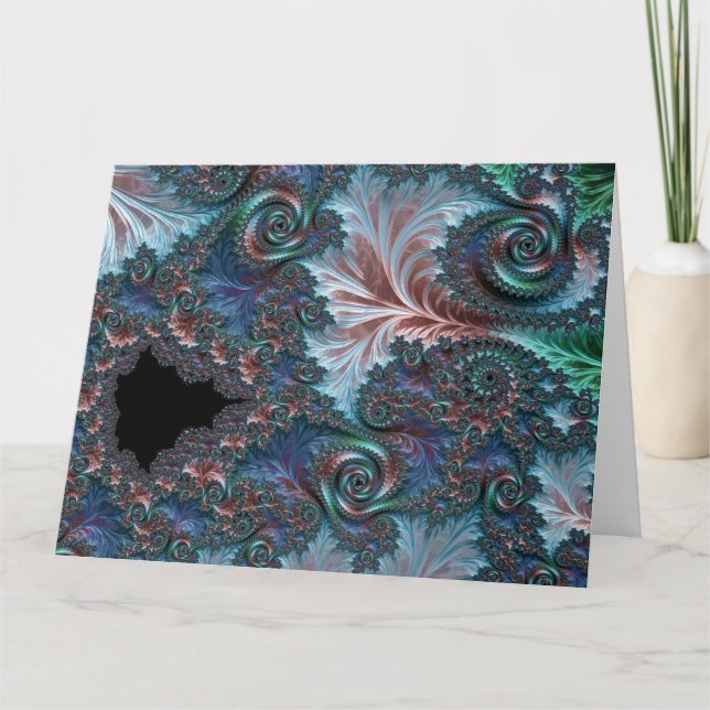 Groovy Colorful Boho Hippie Mandelbrot Fractal Art Card (Front)