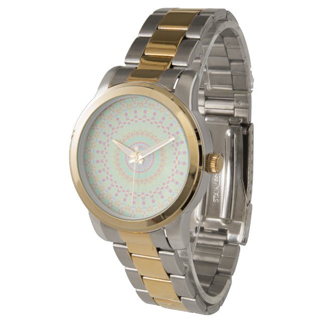 Groovy Colorful Hippie Mandala     Watch (Angled)