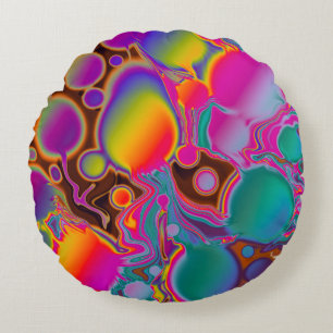 Groovy Colour Burst Round Cushion