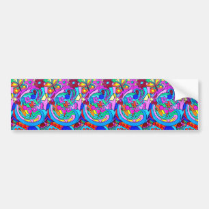 groovy coloured hippie style bumper sticker