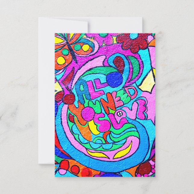 groovy coloured love invitation (Front)