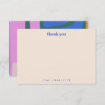 Groovy Colourful Abstract Blue Custom Bat Mitzvah Thank You Card<br><div class="desc">Groovy Colourful Abstract Blue Custom Bat Mitzvah Thank You Card</div>