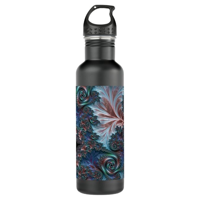 Groovy Colourful Boho Hippie Mandelbrot Fractal Ar 710 Ml Water Bottle (Front)