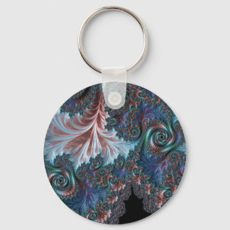 Groovy Colourful Boho Hippie Mandelbrot Fractal Ar Key Ring