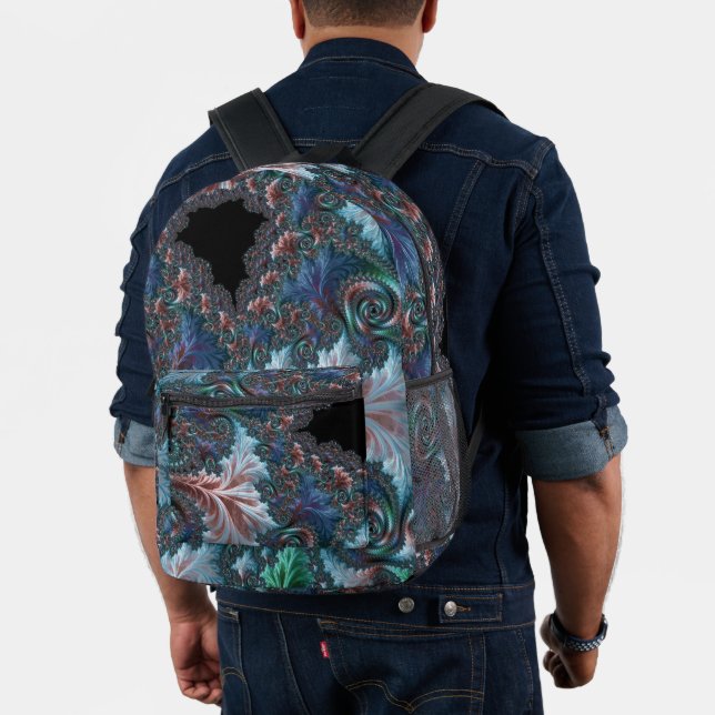 Groovy Colourful Boho Hippie Mandelbrot Fractal Ar Printed Backpack (Insitu (Model))