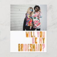 Groovy Colourful Bridesmaid Photo Proposal 