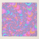 Groovy Colourful Fluorescent Trippy Spiral Fractal Scarf<br><div class="desc">This eccentric bohemian funky psychedelic spiralling eclectic trippy groovy vivid vibrant colourful bright jewel tone neon pink orange purple and blue boho hippie spiral fractal abstract digital art was created with Frax</div>