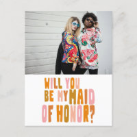 Groovy Colourful Maid of Honour Photo Proposal