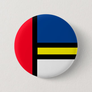 Groovy Colourful Modern Mondrian Style Abstract Ar 6 Cm Round Badge