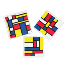 Groovy Colourful Modern Mondrian Style Abstract Ar