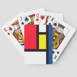 Groovy Colourful Modern Mondrian Style Abstract Ar Playing Cards