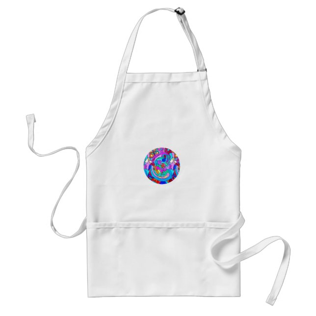 groovy colourful peace and love circle standard apron (Front)