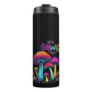 Groovy Colourful Psychedelic Mushrooms Thermal Tumbler