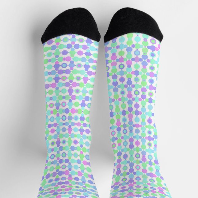 Groovy Colourful Retro Circles  Socks (Top)