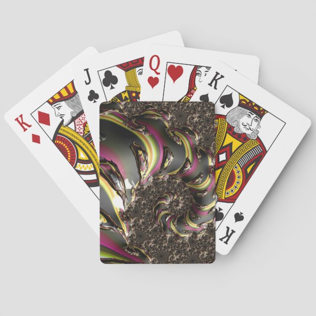 Groovy Colourful Trippy Funky Spiralling Fractal A Playing Cards (Back)