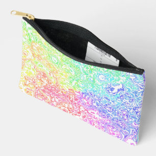 Groovy Colourful Vibrant Maximalist Rainbow Marble Accessory Pouch