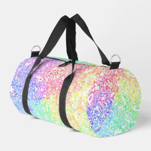 Groovy Colourful Vibrant Maximalist Rainbow Marble Duffle Bag
