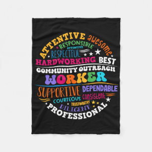 Groovy Community Outreach Worker Back To School  Fleece Blanket