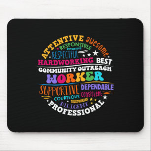 Groovy Community Outreach Worker Back To School Mouse Mat