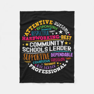 Groovy Community Schools Leader Spreading Positivi Fleece Blanket