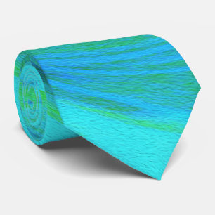 Groovy Cool Abstract Aqua Liquid Art Swirl Tie