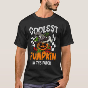 Groovy Coolest Pumpkin In The Patch Halloween Boys T-Shirt