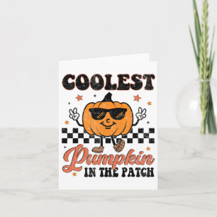 Groovy Coolest Pumpkin In The Patch Halloween For Card