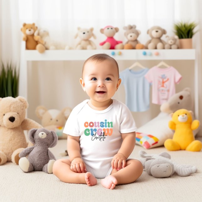 Groovy Cousin Crew Personalised Baby Bodysuit (Groovy Cousin Crew Personalized Baby Bodysuit)