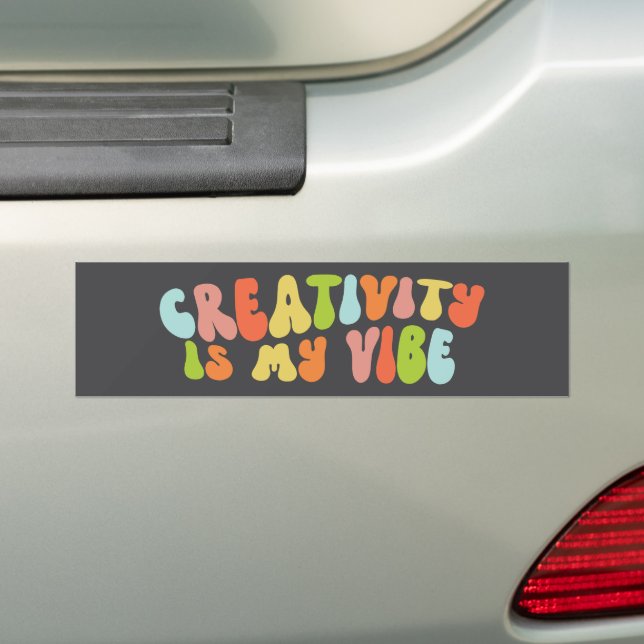 Groovy Creativity Is My Vibe, Creative Artist Bumper Sticker (On Car)