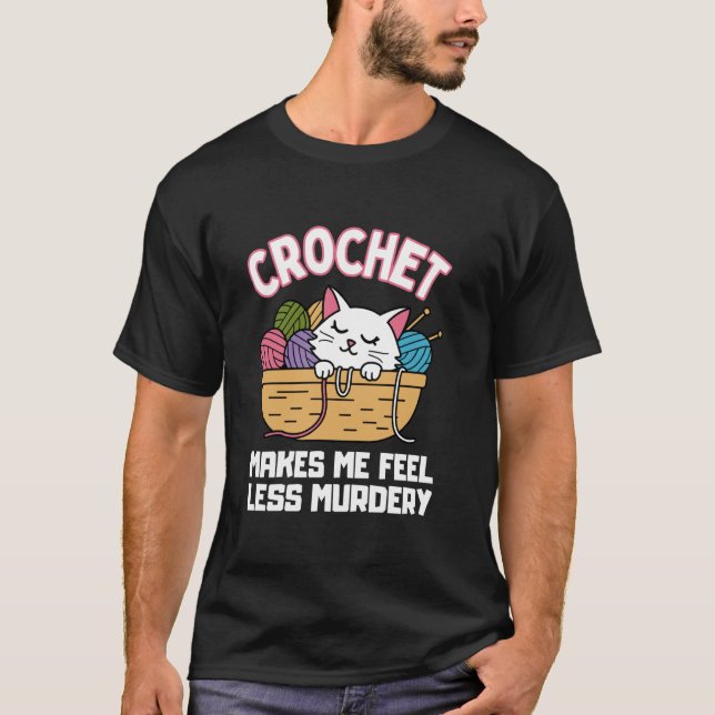 Groovy Crocheting Art For Men Women Crocheter Croc T-Shirt (Front)