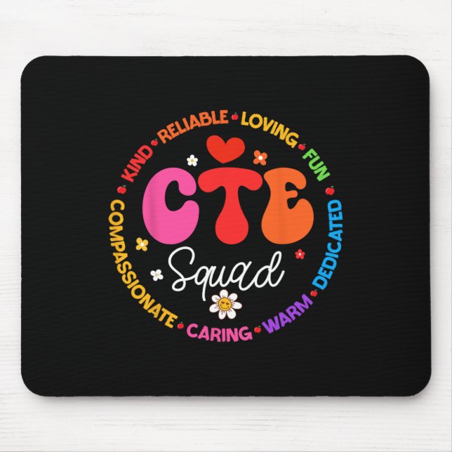 Groovy Cte Squad Teacher Back To School Teachers S Mouse Mat (Front)