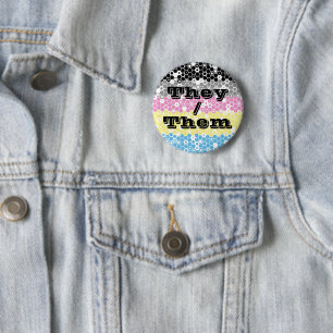 Groovy Customisable Pronoun Polygender Pride Flag 6 Cm Round Badge