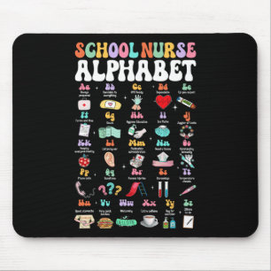 Groovy Cute Abc School Nurse Alphabet Back To Scho Mouse Mat