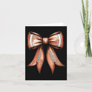 Groovy Cute Coquette Bow Game Day Football For Mum Card