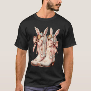 Groovy Cute Easter Eggs Boots Western Cowboy Howdy T-Shirt