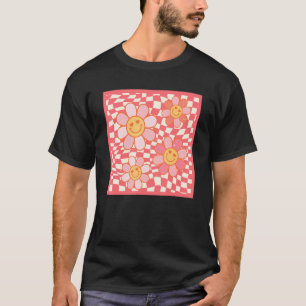 Groovy Cute Love Flower For Girlfriend Happy Face T-Shirt