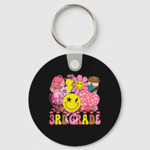 Groovy Cute Third Grade First Day Of School Girls Key Ring
