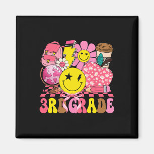 Groovy Cute Third Grade First Day Of School Girls Magnet