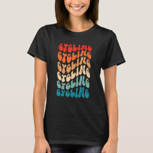Groovy Cycling For Girl Women Retro 70s Hippie Boh T-Shirt
