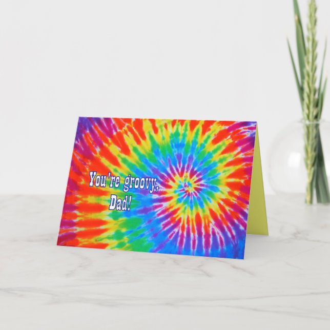 Groovy Dad Father's Day Tie-Dye Card (Front)