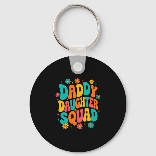 Groovy daddy daughter squad dad and daughter key ring (Front)