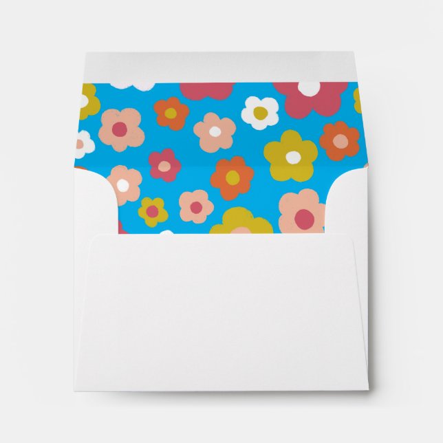 Groovy Daisies Cute Custom Baby Shower Birthday  Envelope (Back (Bottom))
